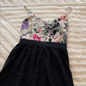 Floral Black Lace High-Low Dress
